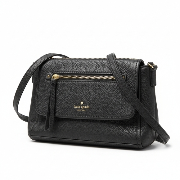 kate spade Handbags - Kate Spade Black Pebbled Crossbody Bag Quite Luxury